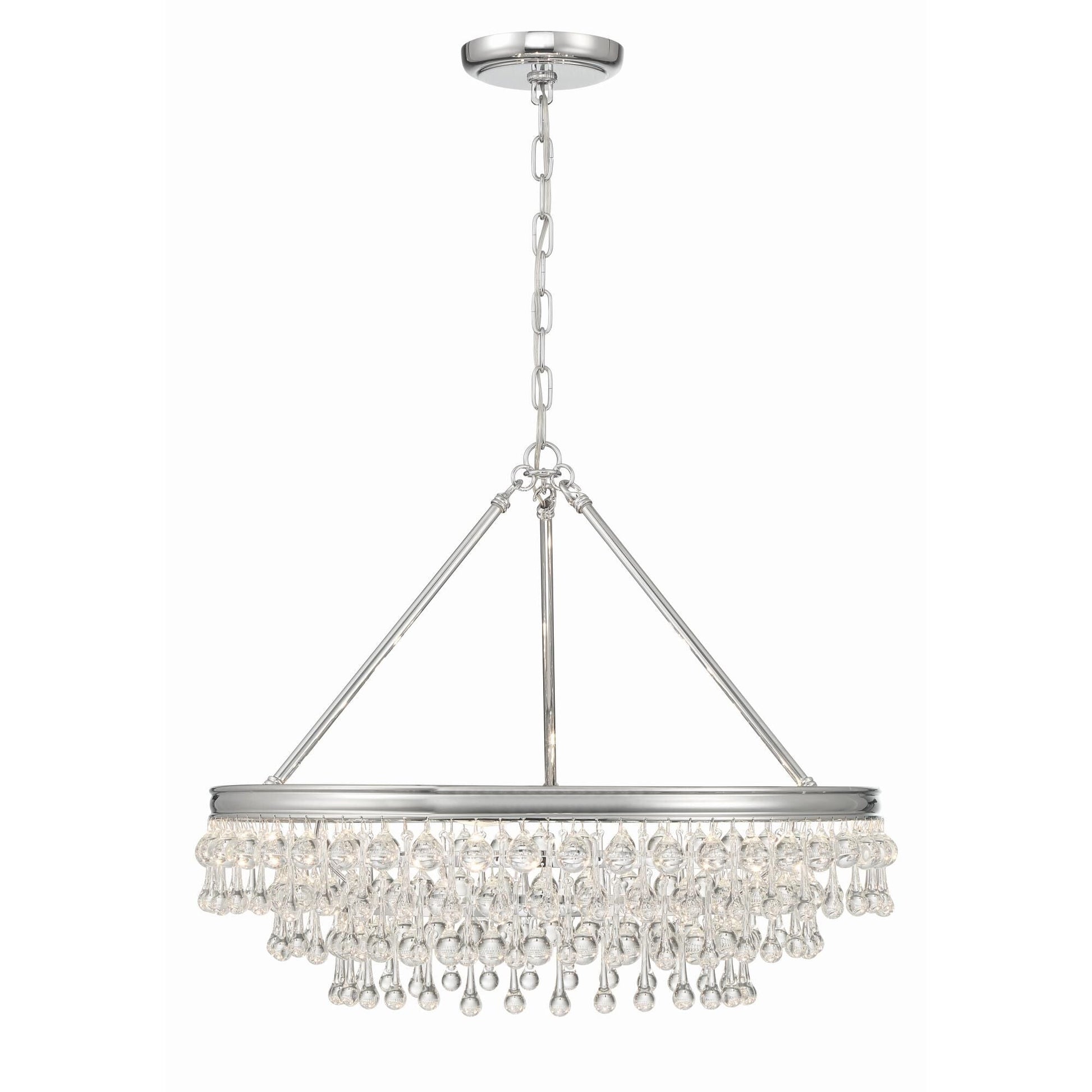 Calypso 25 Inch 6-Light Polished Chrome Crystal Chandelier Lighting