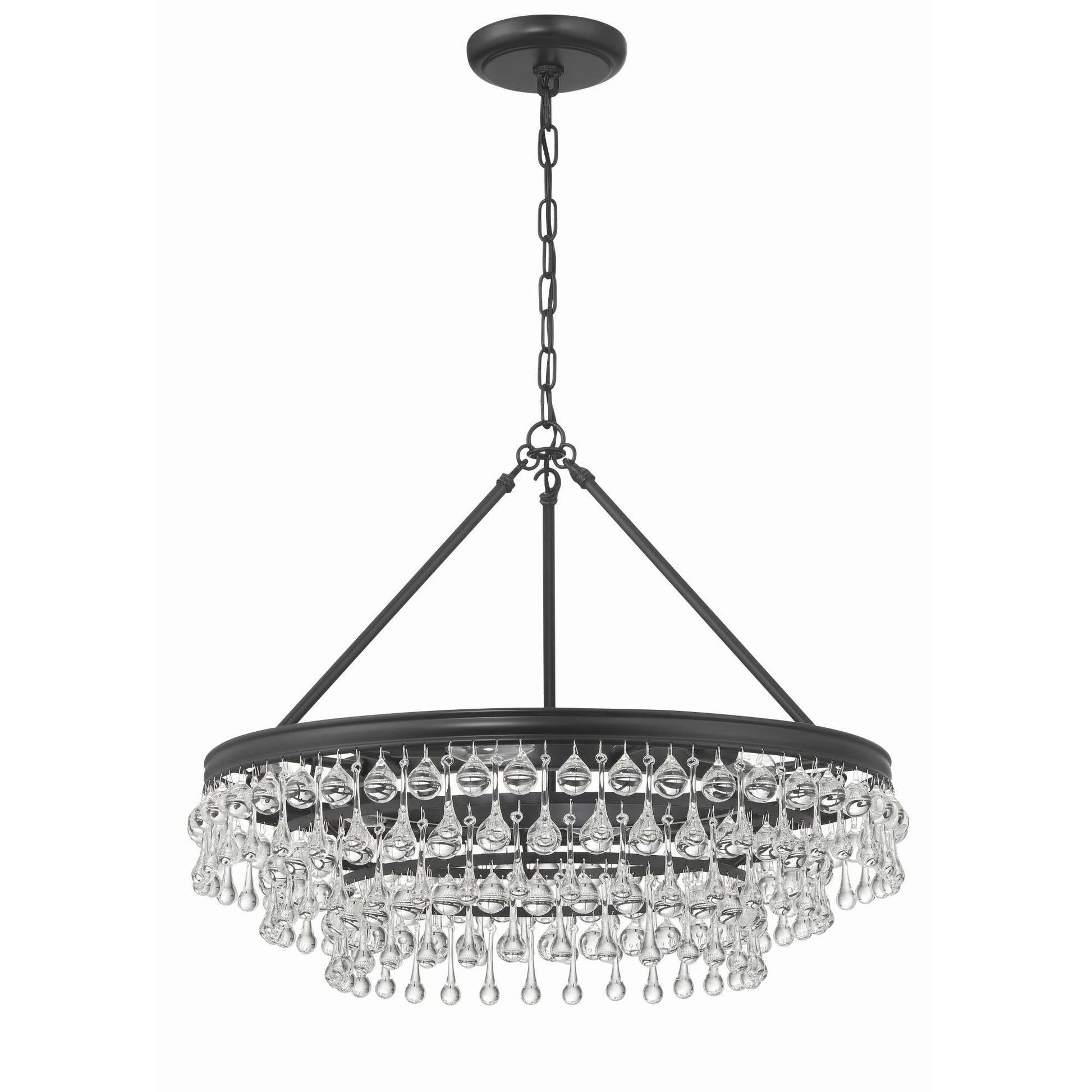 Calypso 25 Inch 6-Light Polished Chrome Crystal Chandelier Lighting