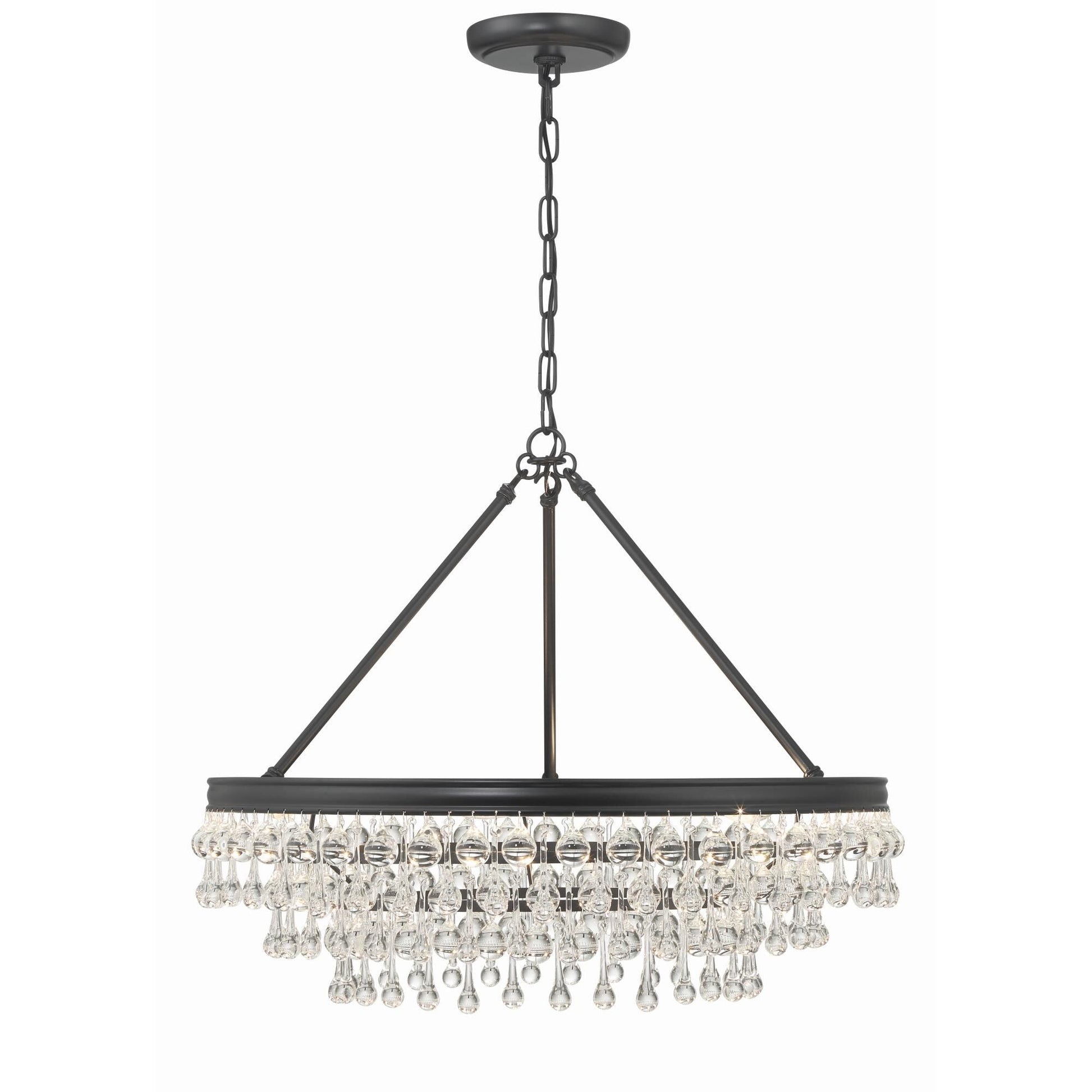 Calypso 25 Inch 6-Light Polished Chrome Crystal Chandelier Lighting