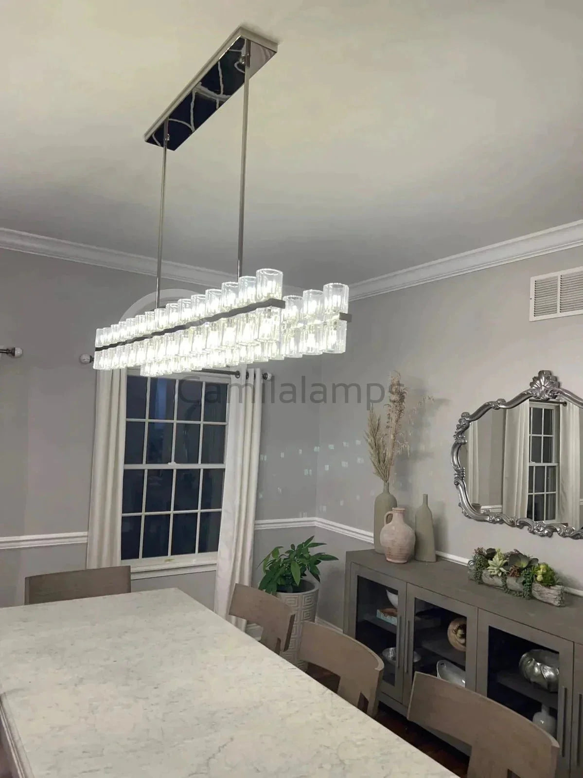 Arcachen Crystal Rectangular Chandelier 48'' 54" 72" - FanciLamps-FC - CA10272 - 1