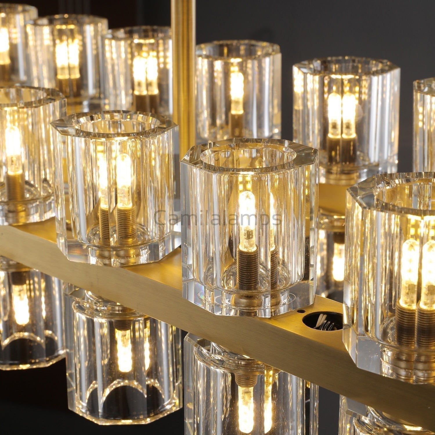 Arcachen Crystal Rectangular Chandelier 48'' 54" 72" - FanciLamps-FC - CA10272 - 1