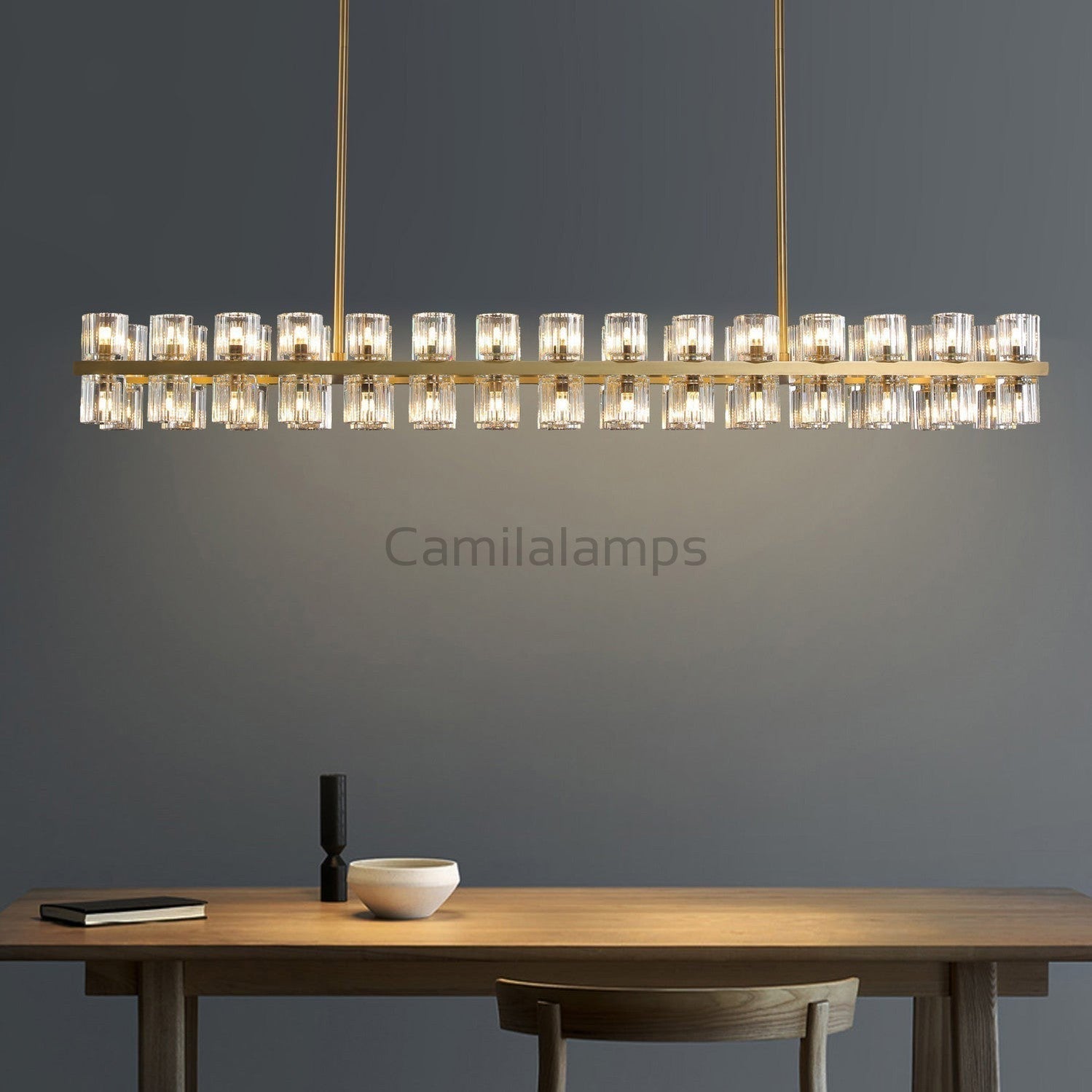 Arcachen Crystal Rectangular Chandelier 48'' 54" 72" - FanciLamps-FC - CA10272 - 1