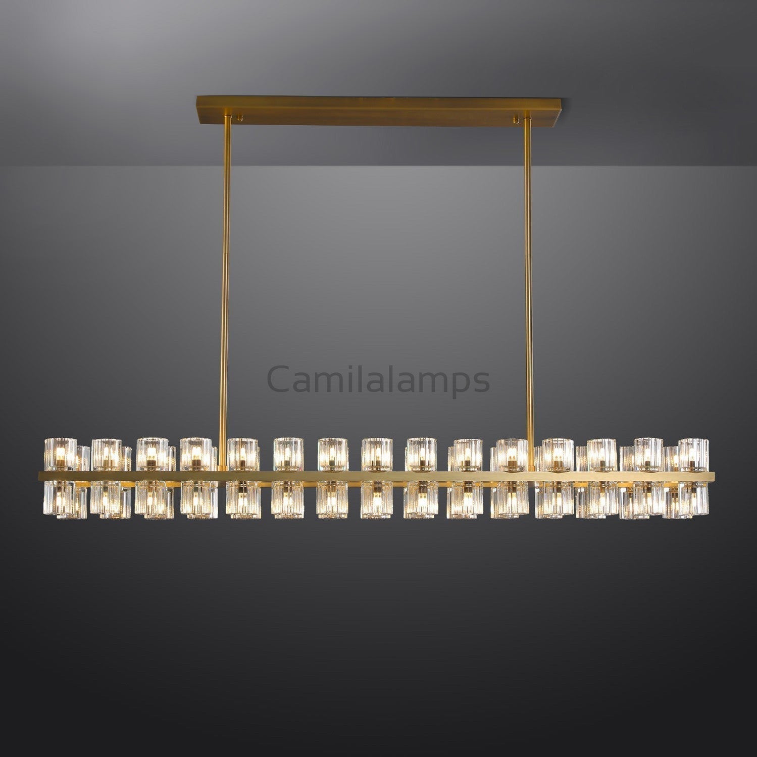 Arcachen Crystal Rectangular Chandelier 48'' 54" 72" - FanciLamps-FC21990
