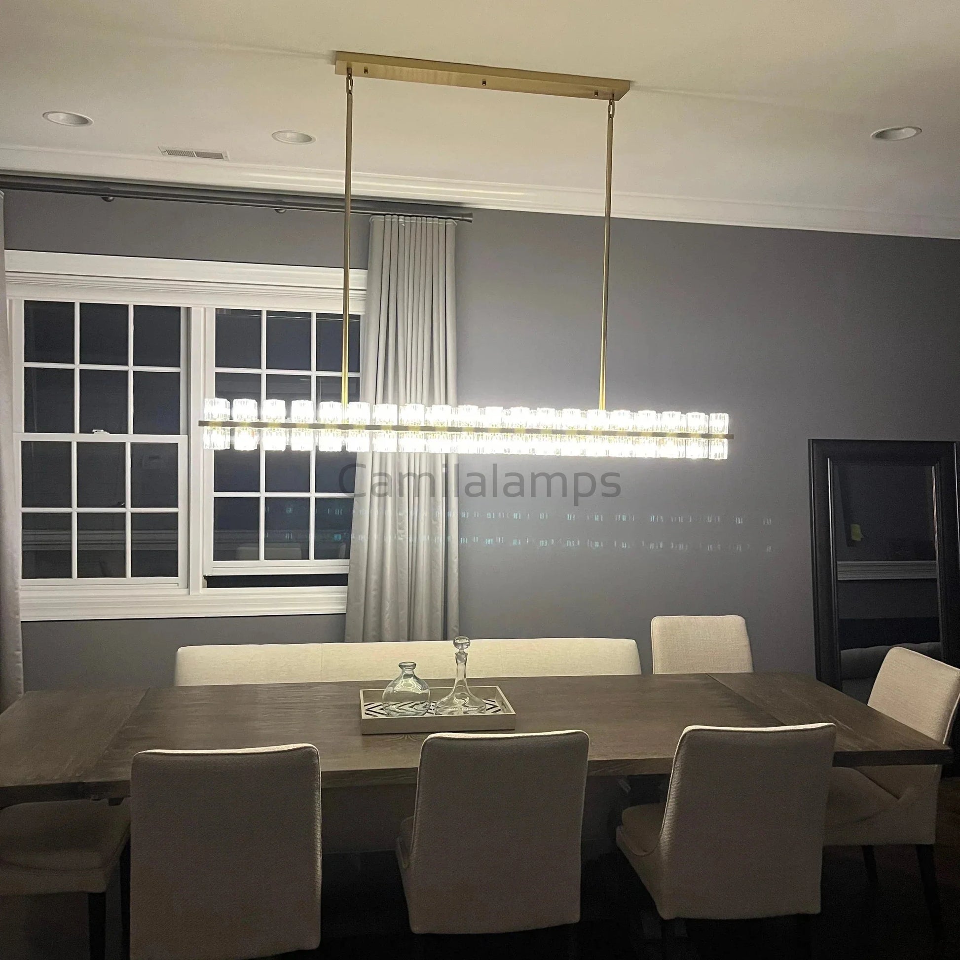 Arcachen Crystal Rectangular Chandelier 48'' 54" 72" - FanciLamps-FC21990