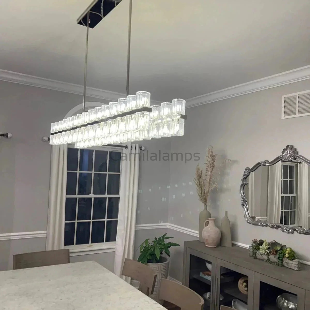 Arcachen Crystal Rectangular Chandelier 48'' 54" 72" - FanciLamps-FC21990