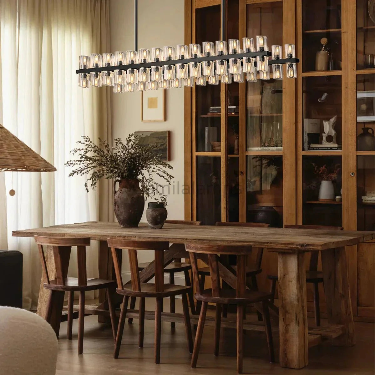 Arcachen Crystal Rectangular Chandelier 48'' 54" 72" - FanciLamps-FC21990