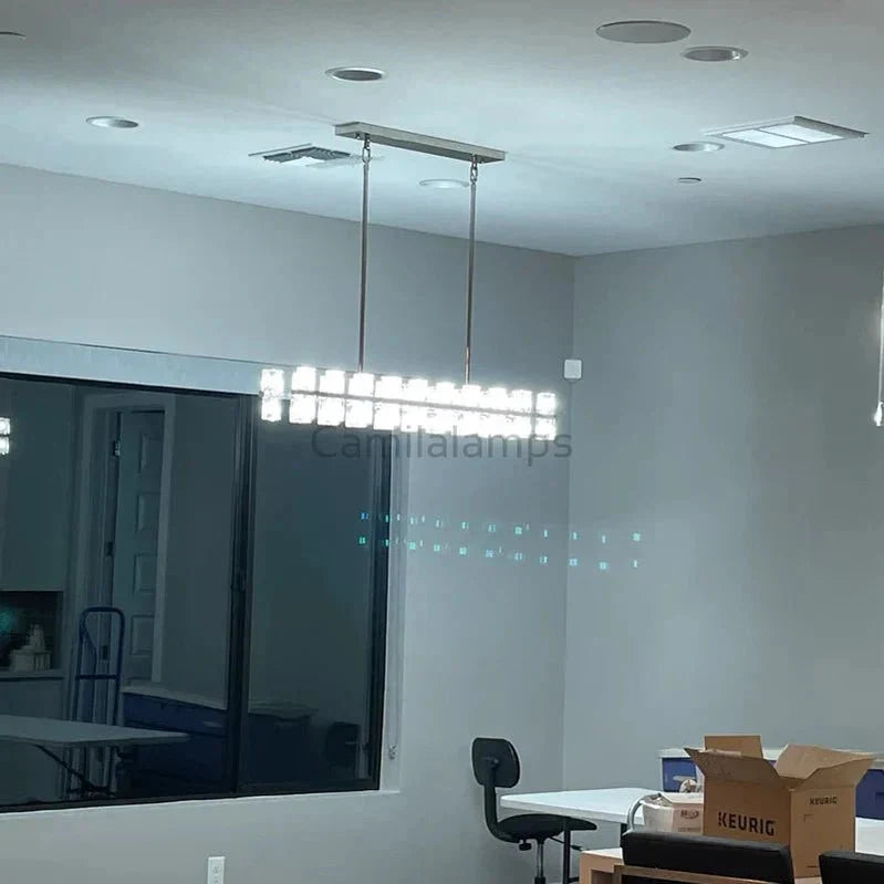 Arcachen Crystal Rectangular Chandelier 48'' 54" 72" - FanciLamps-FC219909