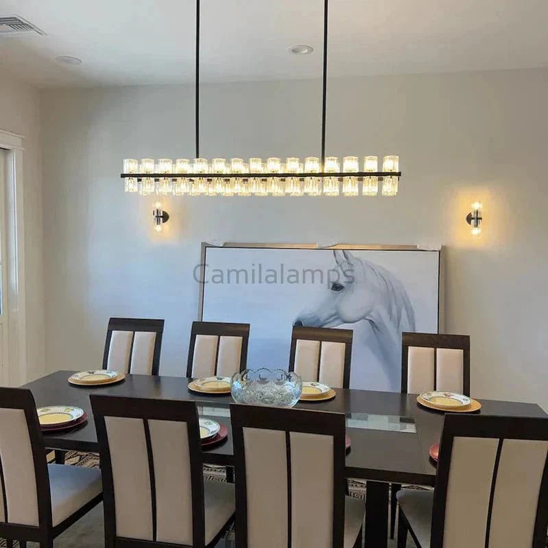 Arcachen Crystal Rectangular Chandelier 48'' 54" 72" - FanciLamps-FC219909