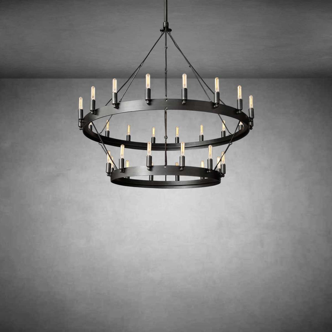 Coviro Vintage Filament Two-Tier Chandelier