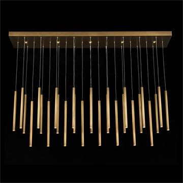 Hans Horizontal Thirty-Five-Light Brass Chandelier