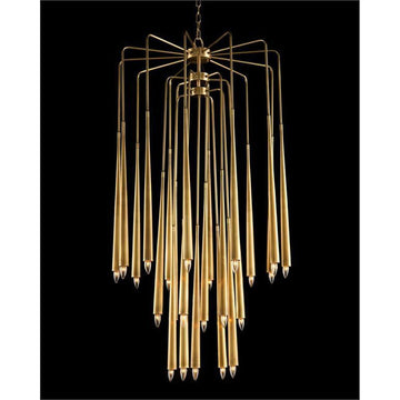Hans Twenty-Three-Light Brass Chandelier