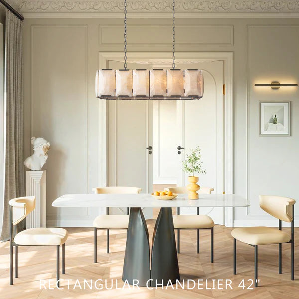 Harlow Alabaster Rectangular Chandelier 42"54"61"74"