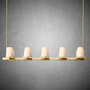 Paricia Fabric Shade Linear Chandelier 49" 60"