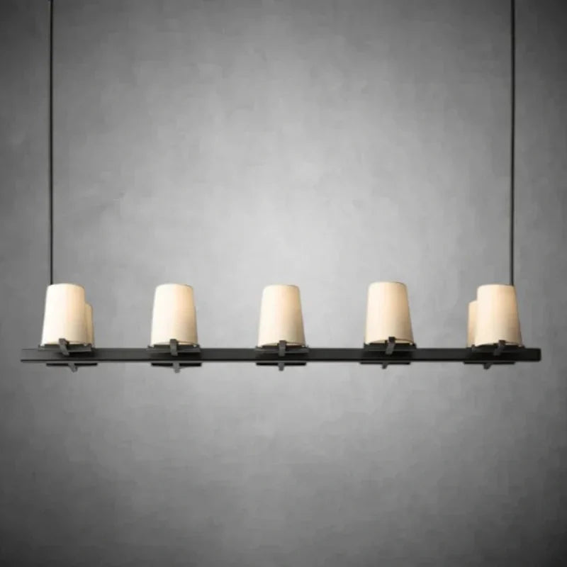 Paricia Fabric Shade Linear Chandelier 49" 60"