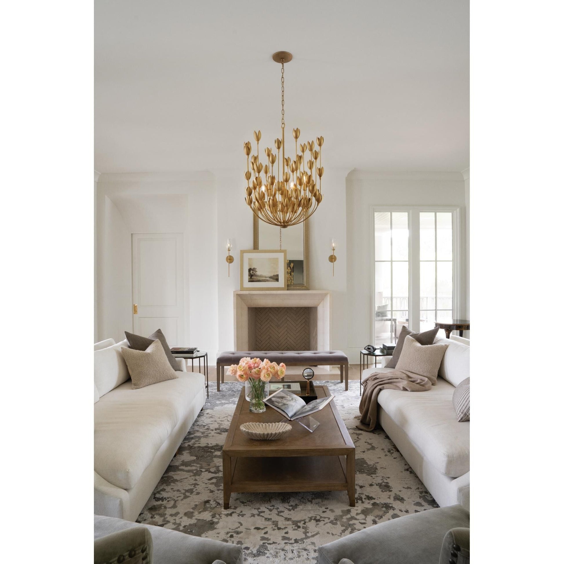 Hinkley Lighting Flora 26 Inch 6-Light Chandelier, Burnished Gold