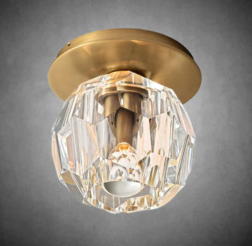 Bille De Crystal Glass Petite Flushmount