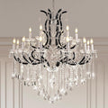 Grand Black Crystal Chandelier: Modern Elegance for Dining, Hallway, Living Room