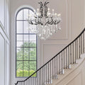 Grand Black Crystal Chandelier: Modern Elegance for Dining, Hallway, Living Room
