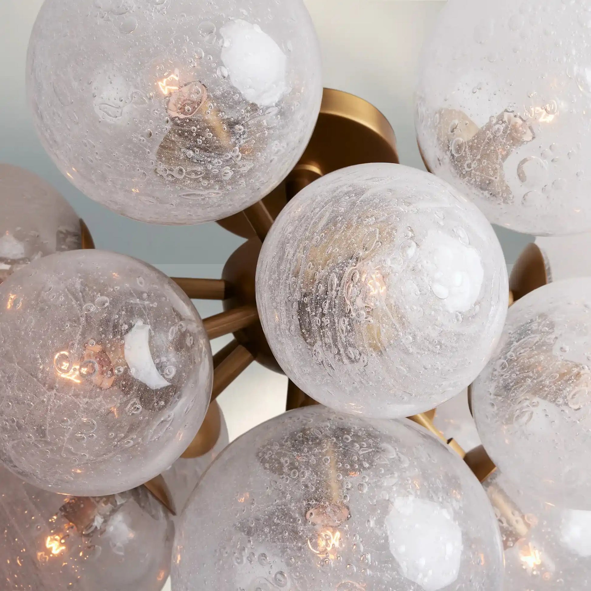 Mandoza Hand-Blown Glass Flushmount Ceiling Light with Brass Finish