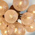 Mandoza Hand-Blown Glass Flushmount Ceiling Light with Brass Finish