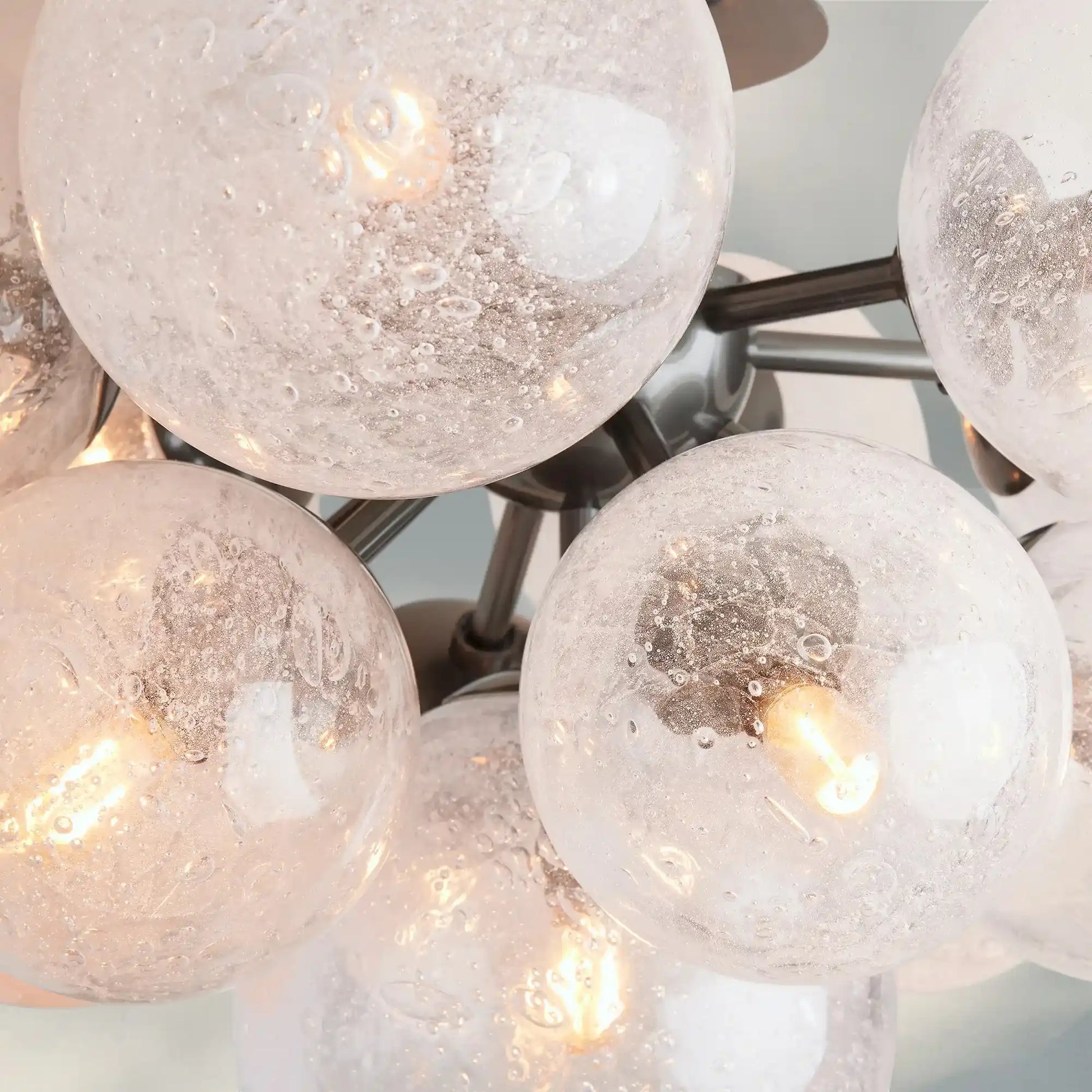 Mandoza Hand-Blown Glass Flushmount Ceiling Light with Brass Finish