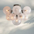 Mandoza Hand-Blown Glass Flushmount Ceiling Light with Brass Finish