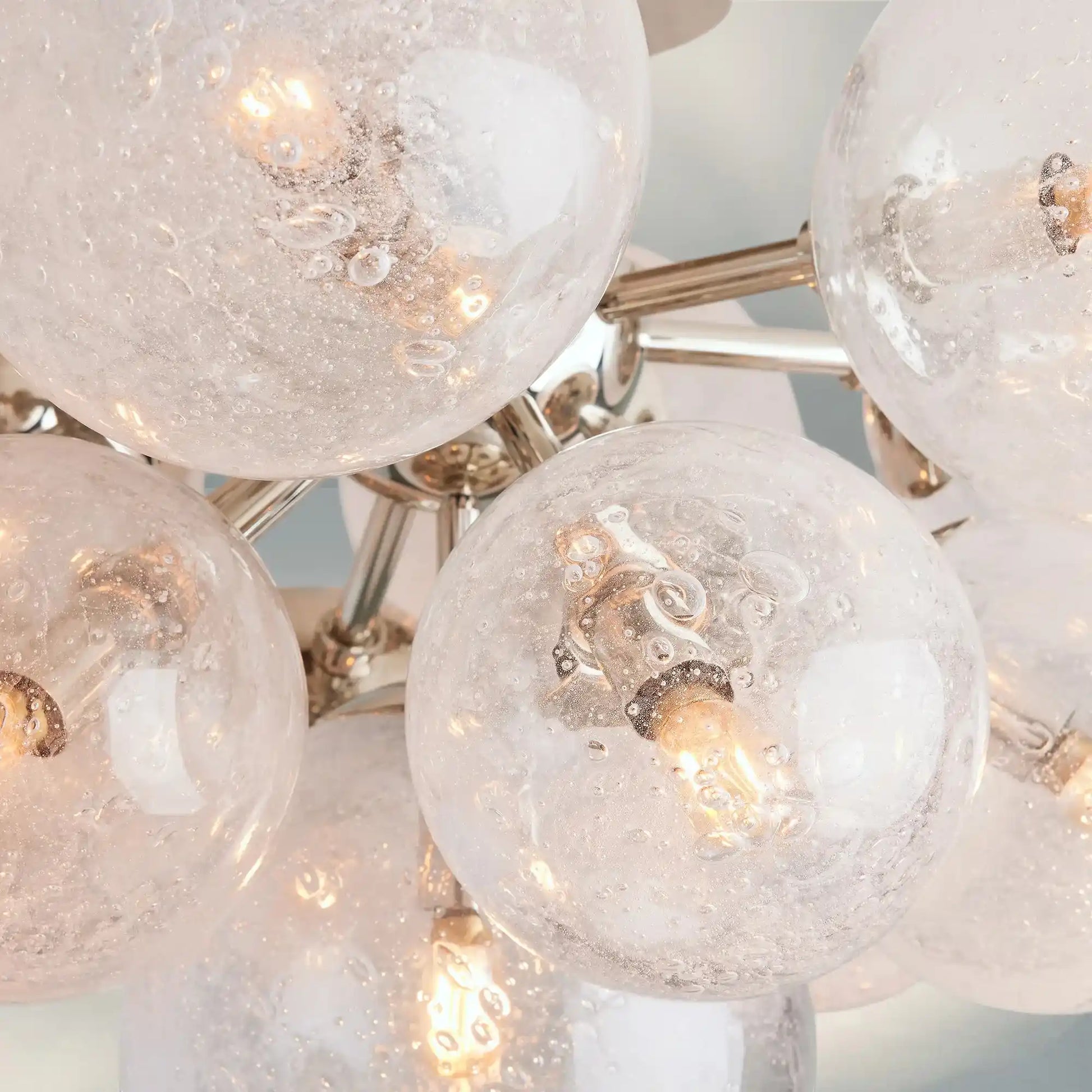 Mandoza Hand-Blown Glass Flushmount Ceiling Light with Brass Finish