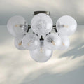 Mandoza Hand-Blown Glass Flushmount Ceiling Light with Brass Finish