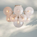 Mandoza Hand-Blown Glass Flushmount Ceiling Light with Brass Finish