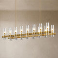 Modern Farmhouse 16-Light Brass Linear Chandelier for Kitchen Island & Dining