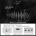 Large Silver Rectangle Crystal Chandelier 49.2