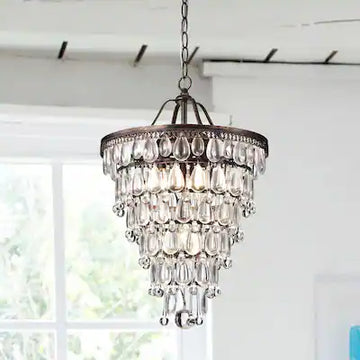 Anabella Round Chandelier 17''23''H-Fanci Lamps