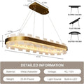 Luxury Adjustable Rectangle Alabaster Chandelier 37.4