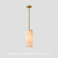 Hand Carved Alabaster Cylinder Pendent