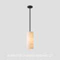 Hand Carved Alabaster Cylinder Pendent