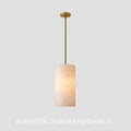 Hand Carved Alabaster Cylinder Pendent
