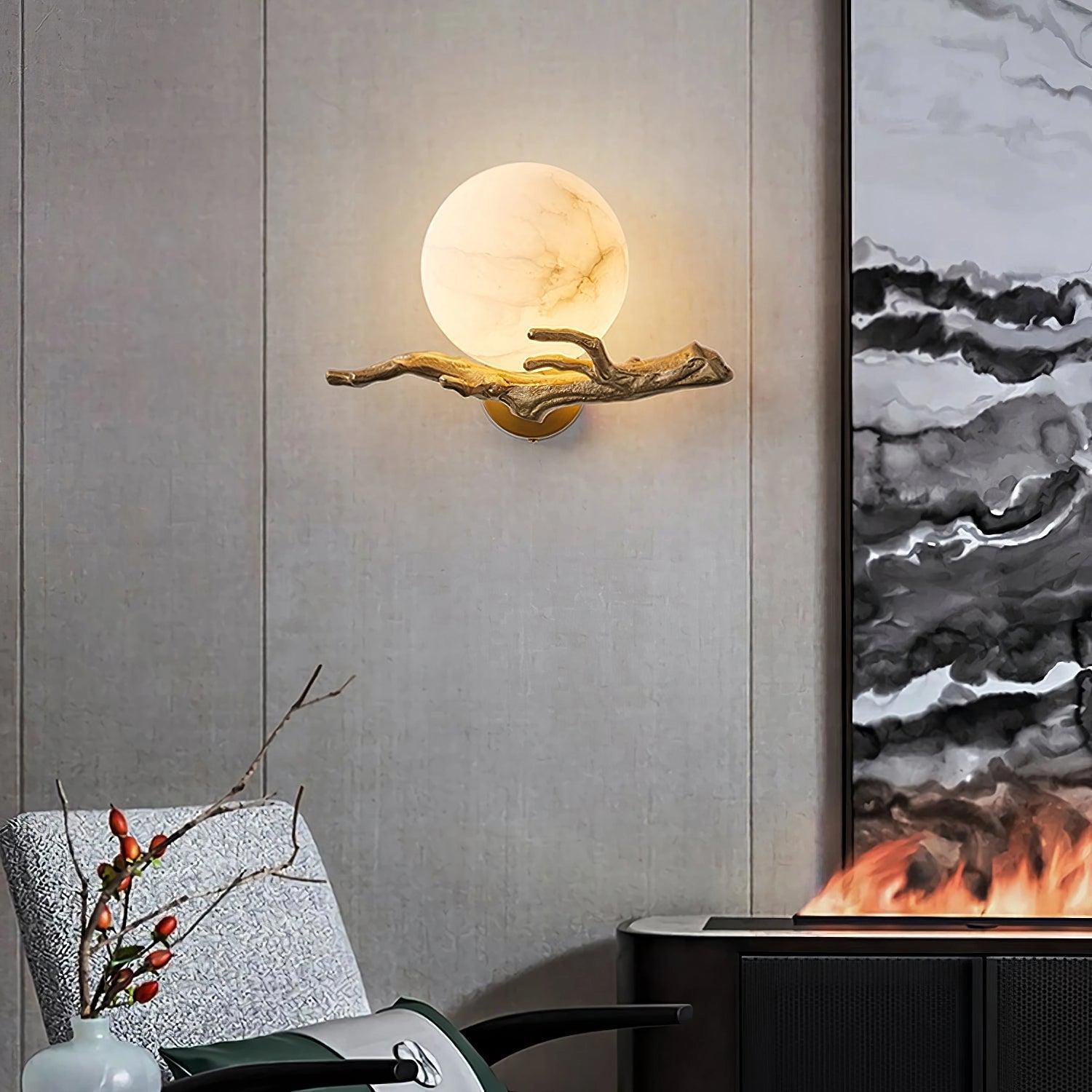 Retro Twigs Alabaster Wall Lamp