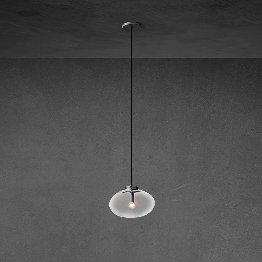 Cabretle Clear Glass Pendant 10"