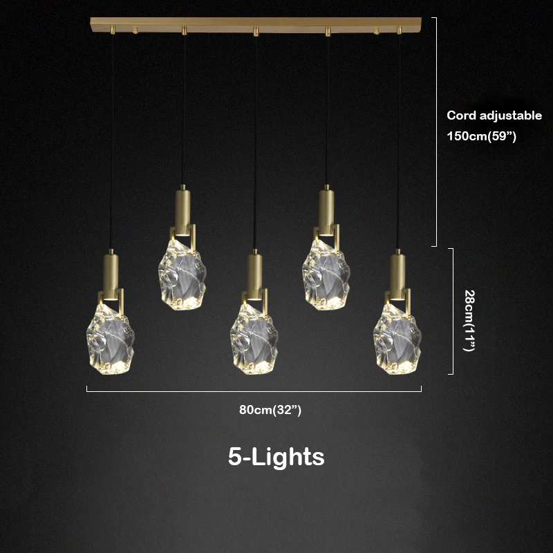 Hosea Modern Crystal Pendant Light - Ineffable Lighting