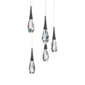 Hibiscus LED Multi Light Pendant Light in Black (5-Light).