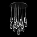 Hibiscus LED Multi Light Pendant Light in Black (15-Light).