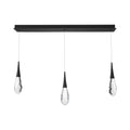Hibiscus Linear LED Multi Pendant Light in Black (3-Light).