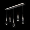 Hibiscus Linear LED Multi Pendant Light in Polished Nickel (5-Light).