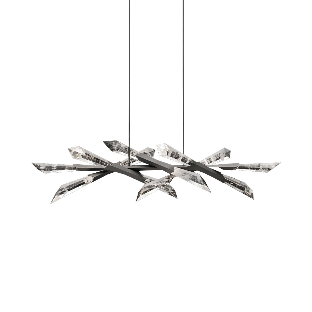 Solitude Linear LED Pendant Light in Antique Nickel.