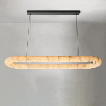 Rivago Lisse Alabaster Oval Chandelier 57" 74"