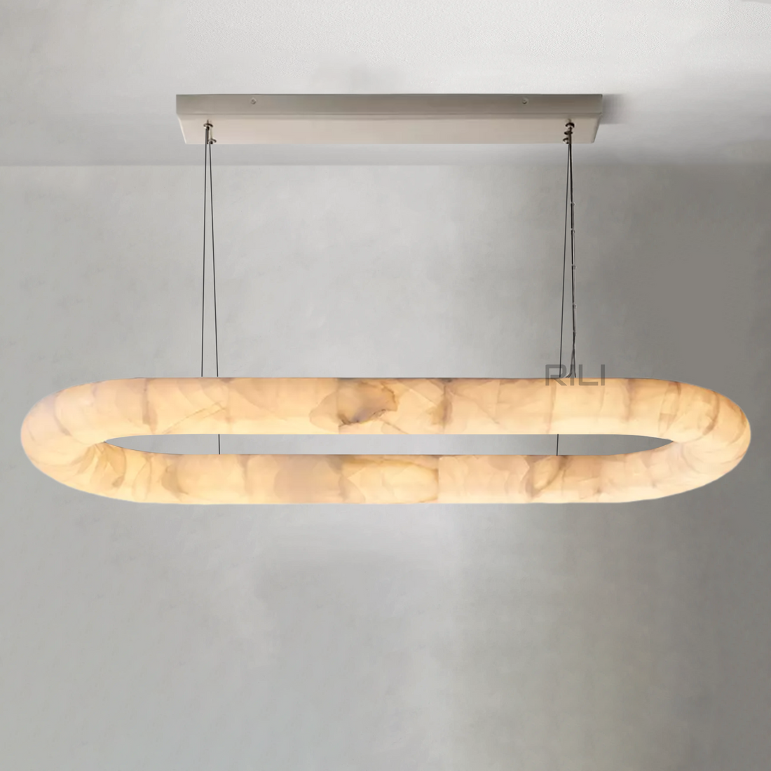 Rivago Lisse Alabaster Oval Chandelier 57" 74"