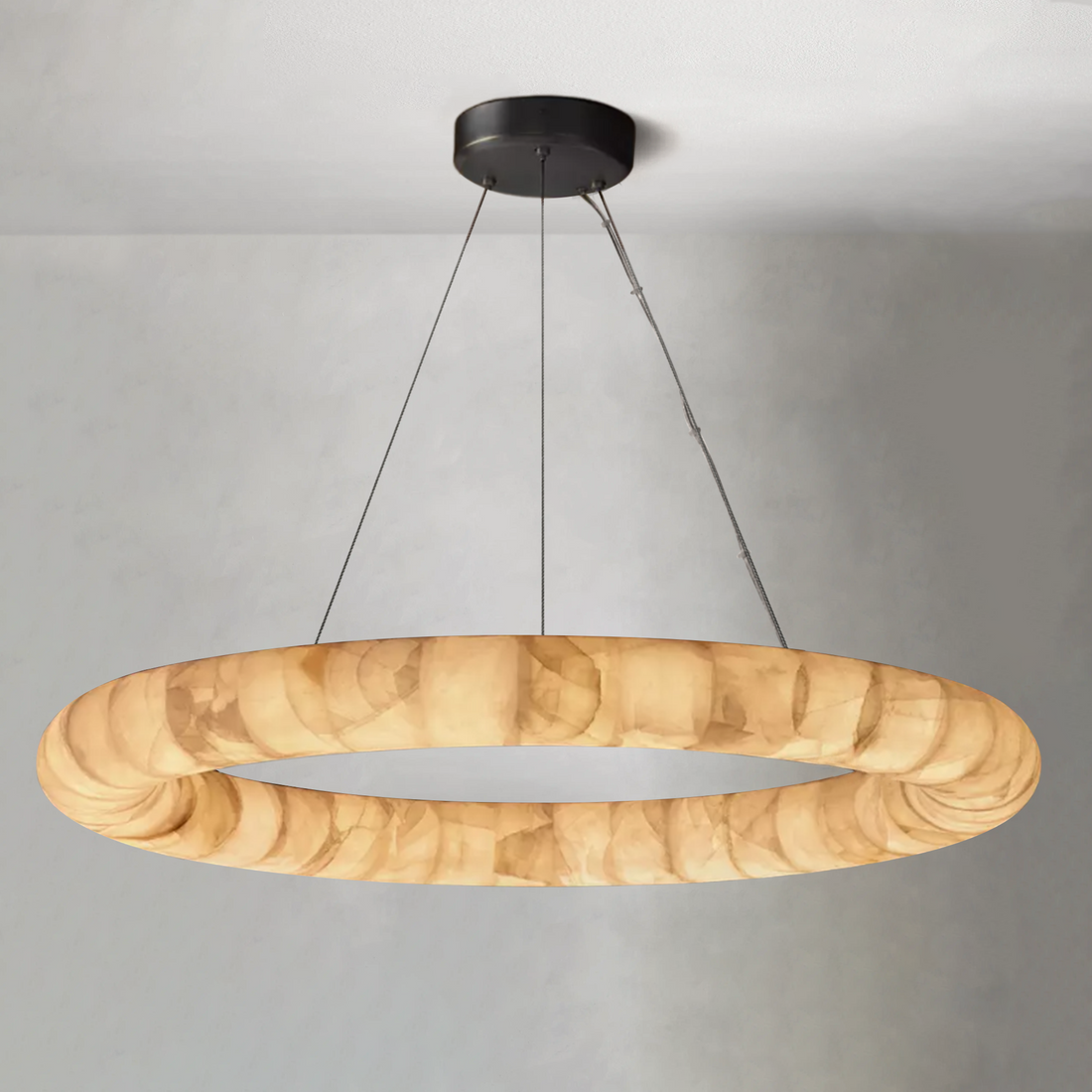 Rivago Lisse Alabaster Round Chandelier 31" 41" 61"D