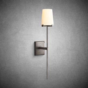 Paricia Fabric Shade Torch Sconce