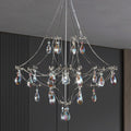 Silver Crystal Round Chandelier 23.6