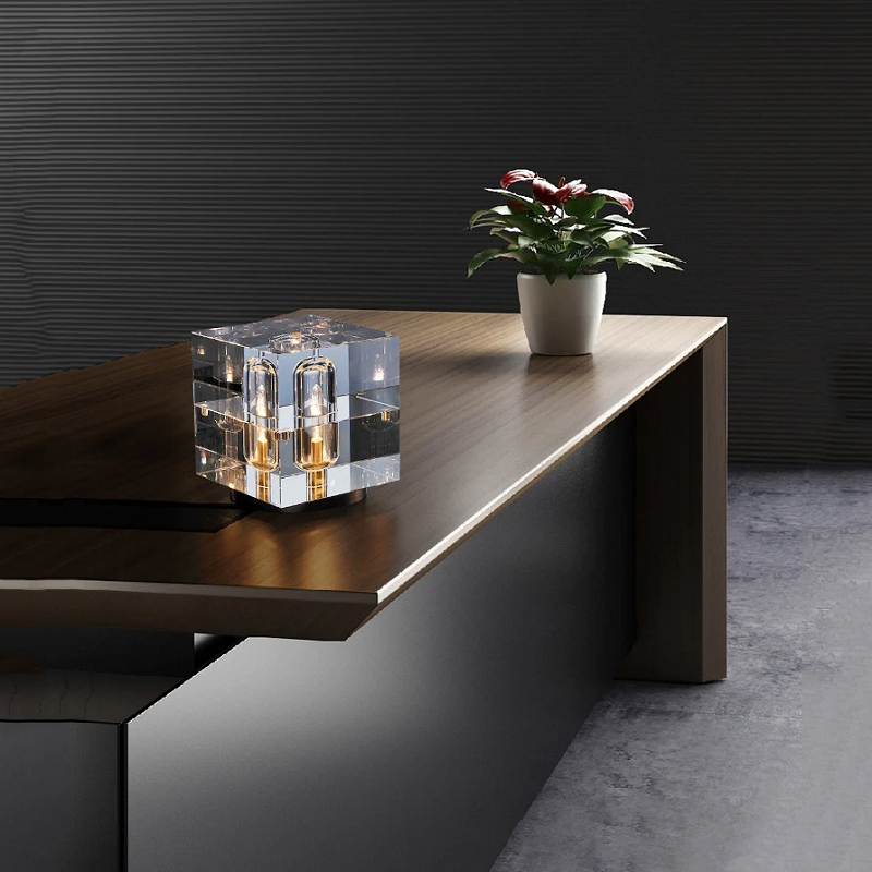 Modern Square Crystal Table Lamp - Ineffable Lighting